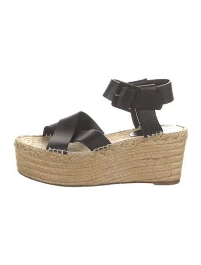 Pre-owned Celine Leather Espadrilles In Black