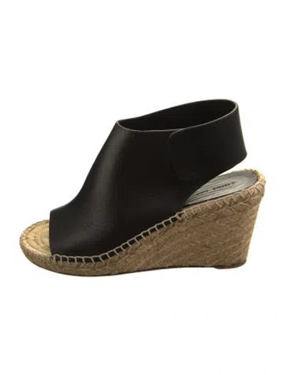 Pre-owned Celine Leather Espadrilles In Black