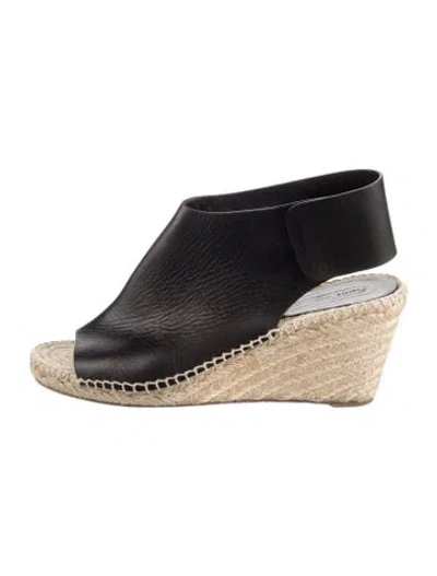 Pre-owned Celine Leather Espadrilles In Black