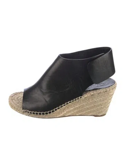 Pre-owned Celine Leather Espadrilles In Black