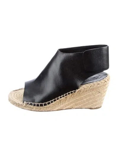 Pre-owned Celine Leather Espadrilles In Black