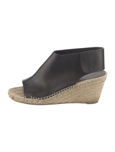 Pre-owned Celine Leather Espadrilles In Black