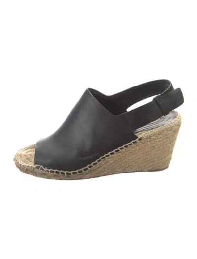 Pre-owned Celine Leather Espadrilles In Black