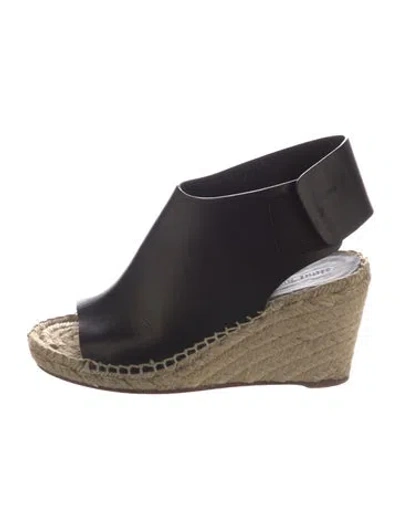 Pre-owned Celine Leather Espadrilles In Black