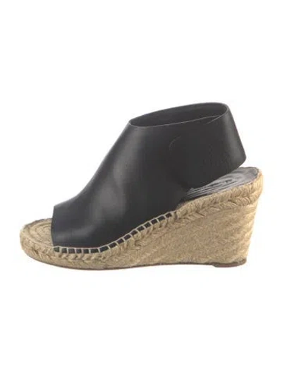 Pre-owned Celine Leather Espadrilles In Black