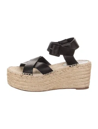 Pre-owned Celine Leather Espadrilles In Black