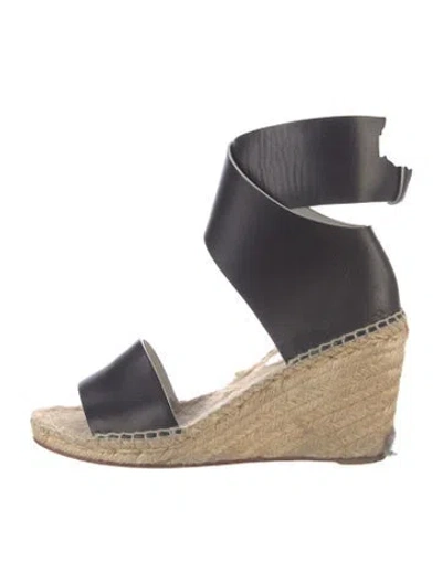 Pre-owned Celine Leather Espadrilles In Black