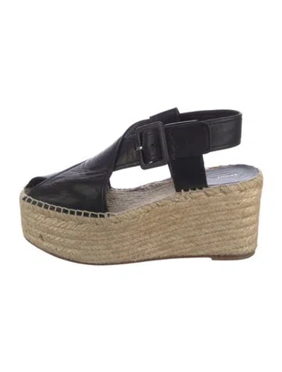 Pre-owned Celine Leather Espadrilles In Black/neutrals