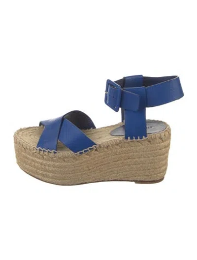 Pre-owned Celine Leather Espadrilles In Blue