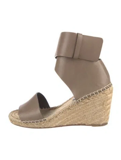 Pre-owned Celine Leather Espadrilles In Brown