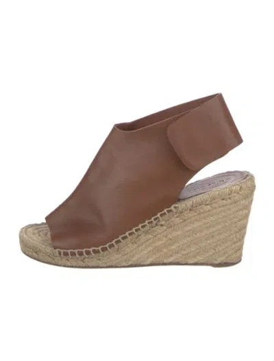 Pre-owned Celine Leather Espadrilles In Brown