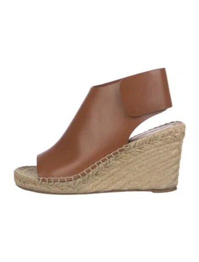 Pre-owned Celine Leather Espadrilles In Brown