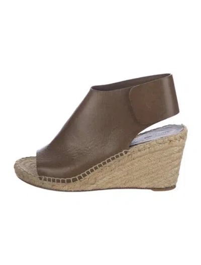 Pre-owned Celine Leather Espadrilles In Brown