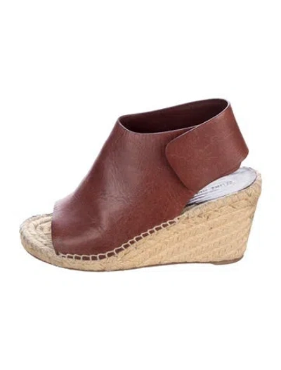 Pre-owned Celine Leather Espadrilles In Brown