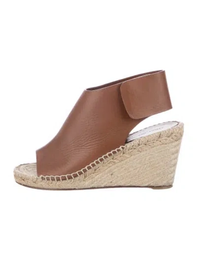Pre-owned Celine Leather Espadrilles In Brown