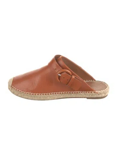 Pre-owned Celine Leather Espadrilles In Brown