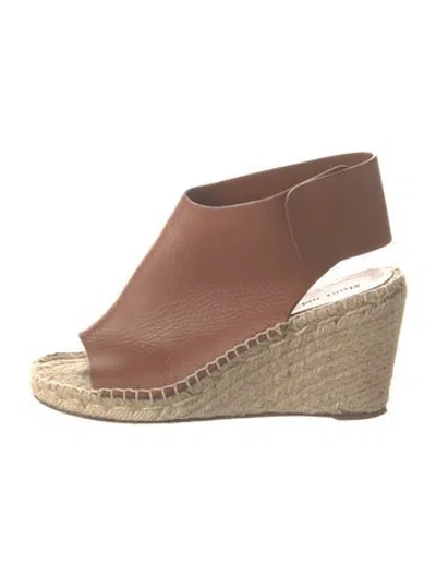 Pre-owned Celine Leather Espadrilles In Brown/neutrals