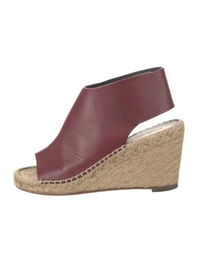 Pre-owned Celine Leather Espadrilles In Burgundy