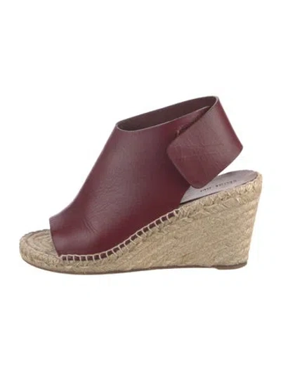 Pre-owned Celine Leather Espadrilles In Burgundy