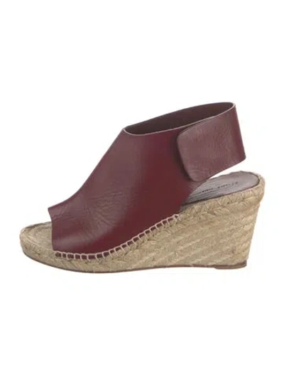 Pre-owned Celine Leather Espadrilles In Burgundy