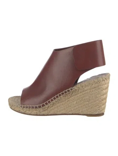Pre-owned Celine Leather Espadrilles In Burgundy