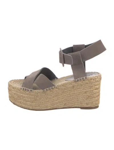 Pre-owned Celine Leather Espadrilles In Grey/neutrals