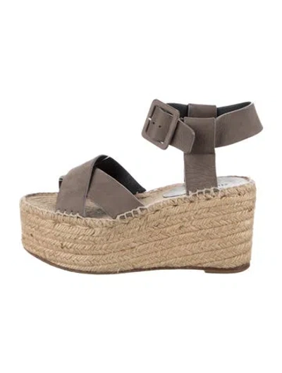 Pre-owned Celine Leather Espadrilles In Grey/neutrals
