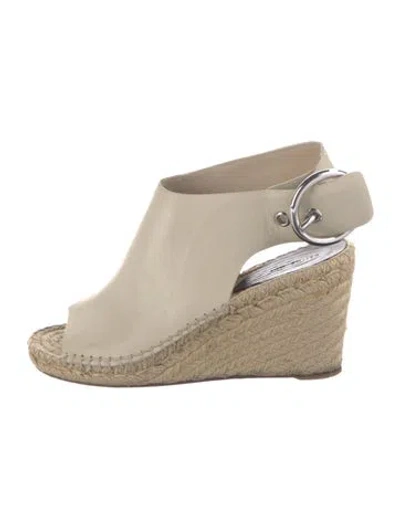 Pre-owned Celine Leather Espadrilles In Neutral