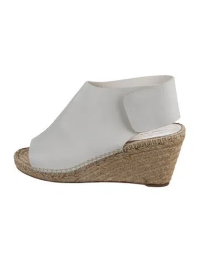 Pre-owned Celine Leather Espadrilles In White