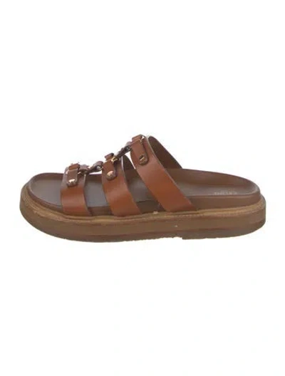 Pre-owned Celine Leather Flats In Brown