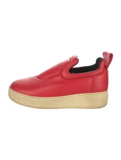 Pre-owned Celine Leather Flats In Red
