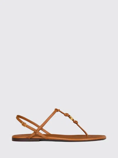 Celine Leather Flip-flop Sandals In Brown