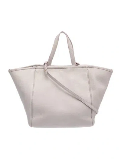 Pre-owned Celine Leather Folded Cabas Small In Purple