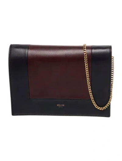 Pre-owned Celine Leather Frame In Burgundy