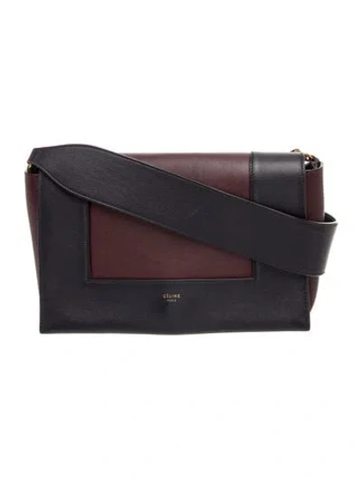 Pre-owned Celine Leather Frame Medium In Black