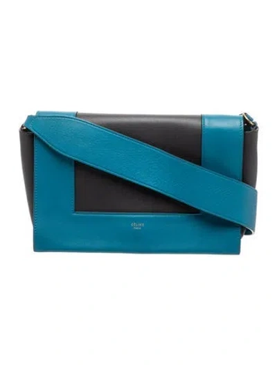 Pre-owned Celine Leather Frame Medium In Blue