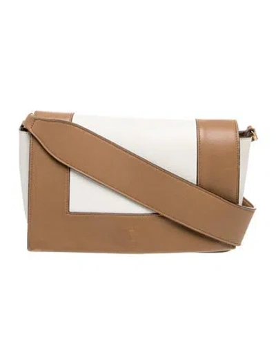 Pre-owned Celine Leather Frame Medium In Neutral