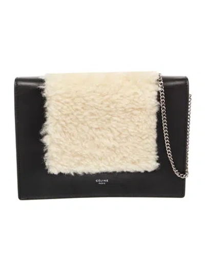 Pre-owned Celine Leather Frame Small In Black