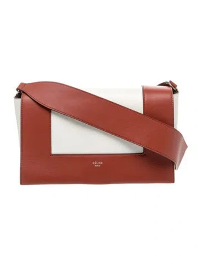 Pre-owned Celine Leather Frame Small In Neutral