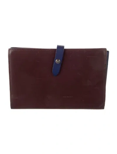 Pre-owned Celine Leather French Purse In Blue/burgundy