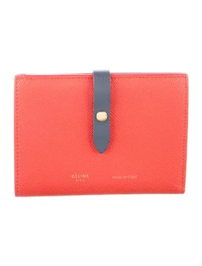 Pre-owned Celine Leather French Purse In Orange