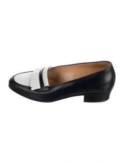 Pre-owned Celine Leather Fringe Trim Accent Pumps