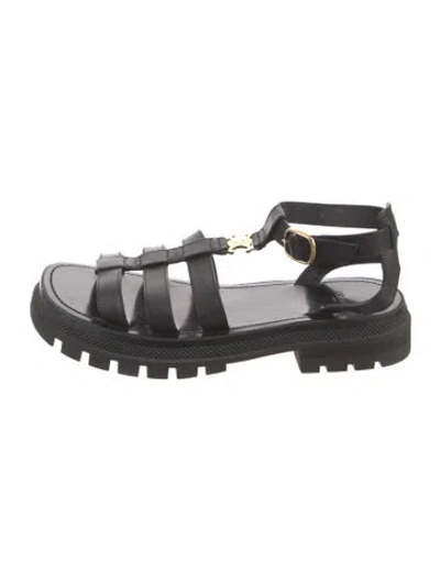 Pre-owned Celine Leather Gladiator Sandals In Black