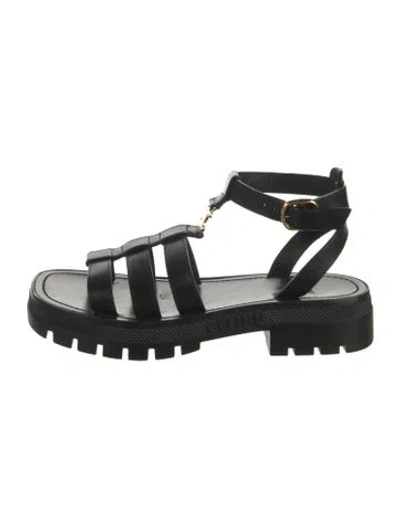 Pre-owned Celine Leather Gladiator Sandals In Black