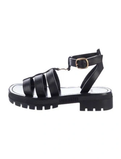 Pre-owned Celine Leather Gladiator Sandals In Black