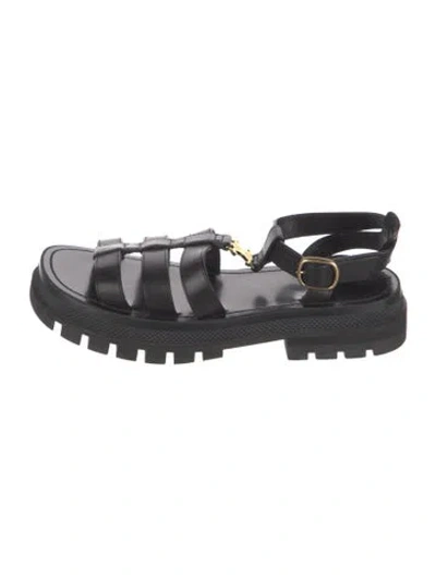 Pre-owned Celine Leather Gladiator Sandals In Black