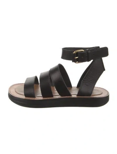 Pre-owned Celine Leather Gladiator Sandals In Black