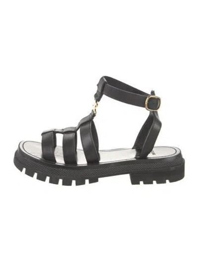 Pre-owned Celine Leather Gladiator Sandals In Black