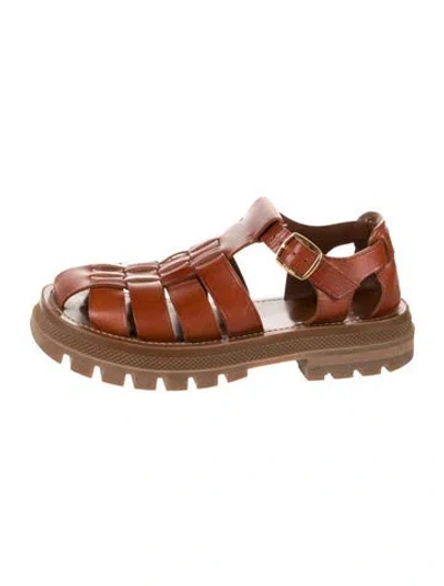 Pre-owned Celine Leather Gladiator Sandals In Brown