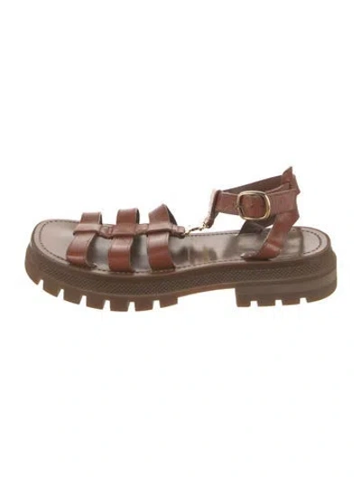 Pre-owned Celine Leather Gladiator Sandals In Brown